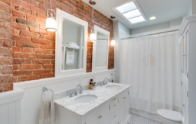 Badeværelser: Giv dit badeværelse rå varme med blottede mursten
