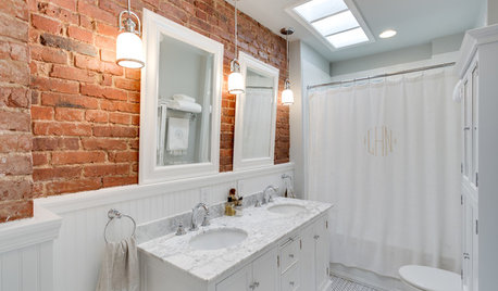 Badeværelser: Giv dit badeværelse rå varme med blottede mursten