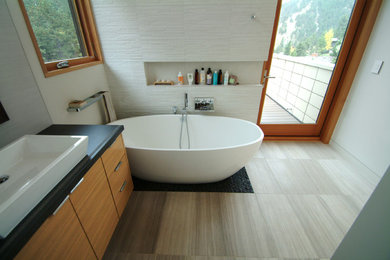 Inspiration for a modern bathroom remodel in Denver