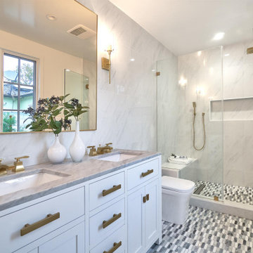 Gold and Marble Master Bathroom
