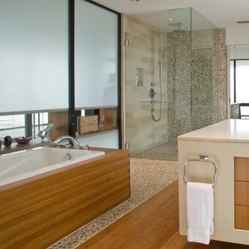 Golden Pebble Bathroom Tile