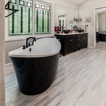 Gorgeous Black and White Bathroom in Clifton Park, NY