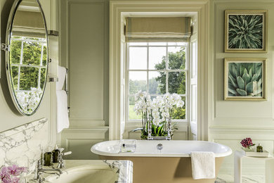 Design ideas for a large family bathroom in London with a freestanding bath.