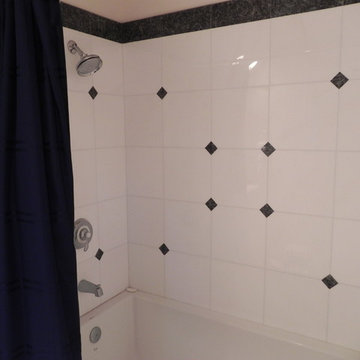 Granite tile guest shower.