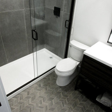 Gray and White Bathroom Tile