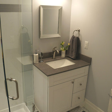 Gray and White Main Bathroom