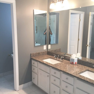 Gray and White Marble Master Bath
