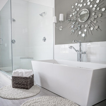 Gray and White Master Bathroom