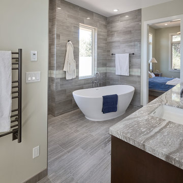 Gray and White Master Bathroom