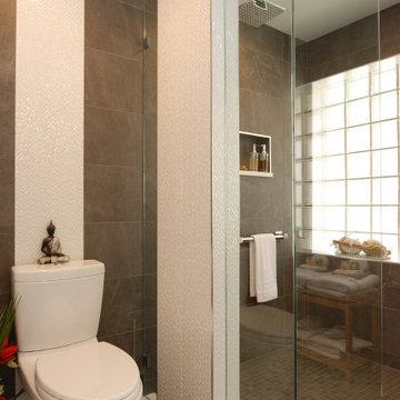 Gray and White Modern Bathroom