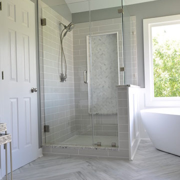 Gray & White Transitional Bathroom