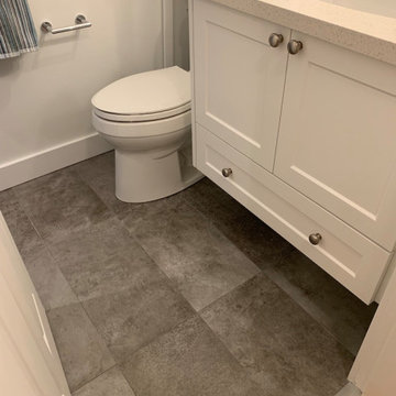 Gray tile floor