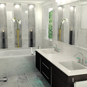 Great Neck Estates - contemporary bathroom