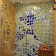 mosaic. wave. shower.
