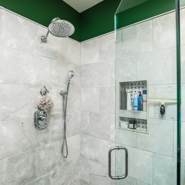 Green and Navy Bathroom