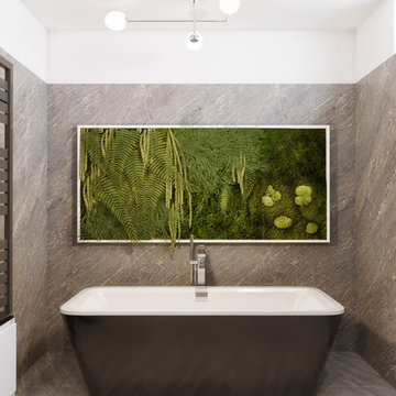 Green wall Bathroom