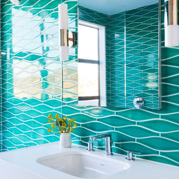 Green Wave Tile Bathroom in Bora Bora