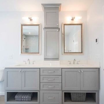 Grey and White Master Bathroom Suite, Cranston,MA