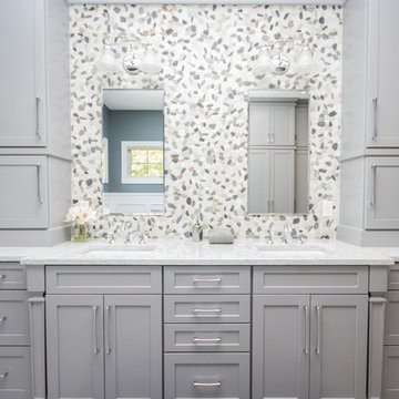 Grey and White Master Bathroom Suite