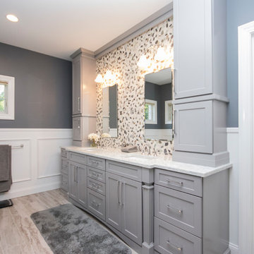 Grey and White Master Bathroom Suite