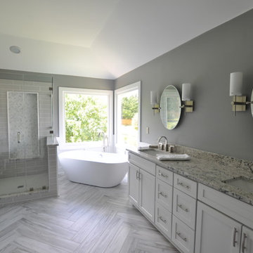 Grey & White Transitional Bathroom