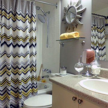 Grey and Yellow Bathroom