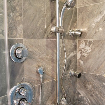 Grey Marble Shower - Before & After