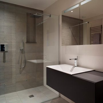 Grey tile Shower room - Luxury Home Full Property Remodel
