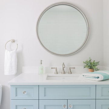 Guest  Bath with watery Blue vanity