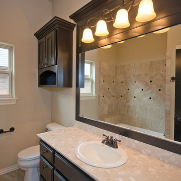 Guest Bathroom with Dark Cabinets