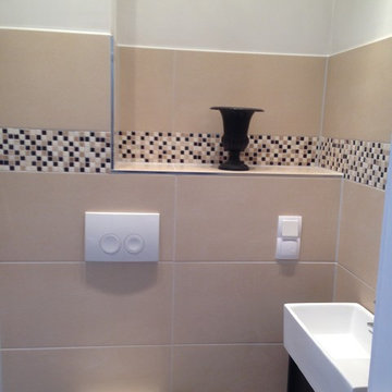 Guest bathroom with heated tile floor
