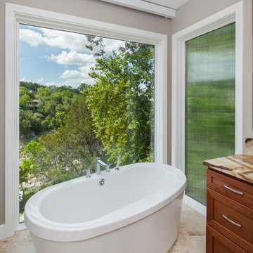 Guest freestanding bathtub—2014 Lakeway Warm Contemporary Waterfront Custom Home