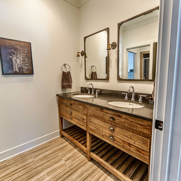 Half Bath - Transitional White Marble Kitchen | Waterfall