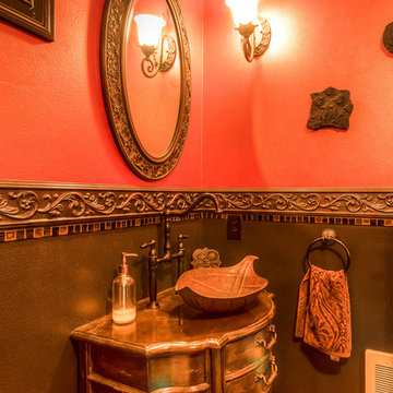 Hall Bathroom with antique vanity sink