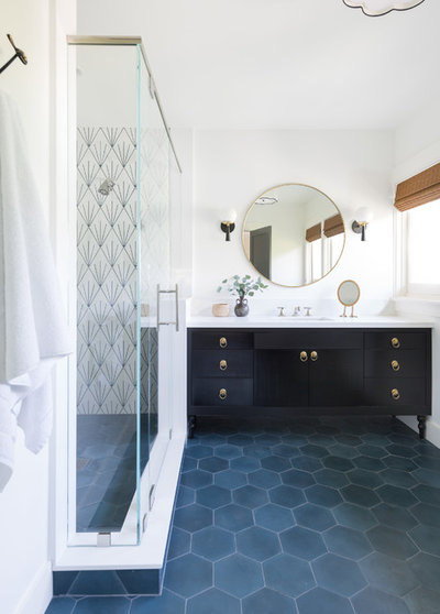 Transitional Bathroom by Taylor Jacobson Interior Design