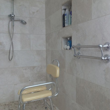 Hand held shower recessed niches and decorative grab bars Columbus Ohio roll in