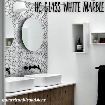 HC Glass White Marble Random