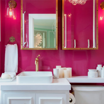 "Heart on Fire" Little Girl's Pink Lacquered Bathroom