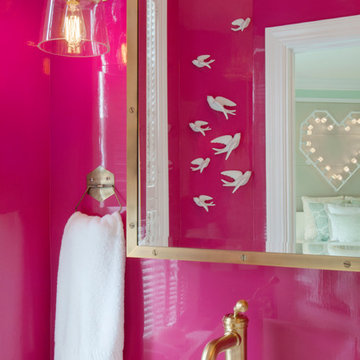 "Heart on Fire" Little Girl's Pink Lacquered Bathroom