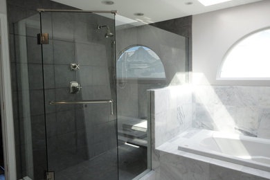 heavy glass shower enclosure