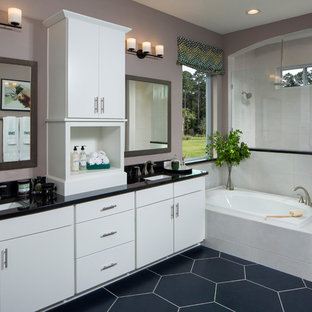 75 Beautiful Blue Floor Bathroom With Purple Walls Pictures Ideas April 2021 Houzz