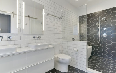 Bathroom of the Week: High-Contrast Tile and a New Layout