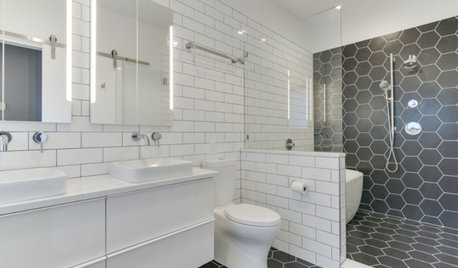 Bathroom of the Week: High-Contrast Tile and a New Layout