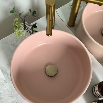 Pink concrete basin