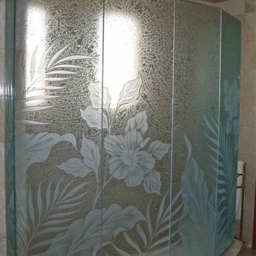 Hibiscus Custom Shower Glass Enclosure