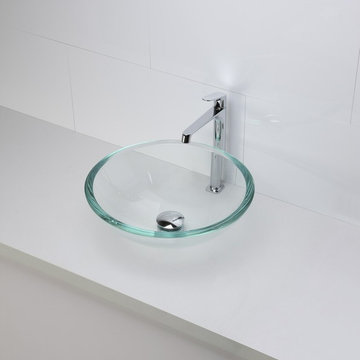 High classic crystal color glass single sink