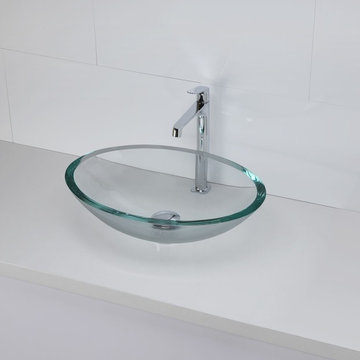 High classic crystal color glass single sink