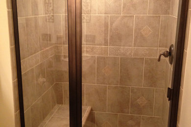 Corner shower - corner shower idea in Cleveland