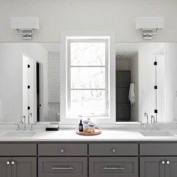 Hill Country Transitional Gray Bathroom Vanity