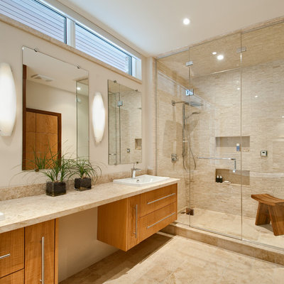 Bathroom - contemporary mosaic tile bathroom idea in Ottawa